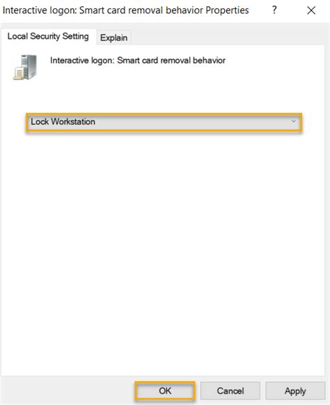 smart card lock workstation not working|Interactive logon: Smart card removal behavior .